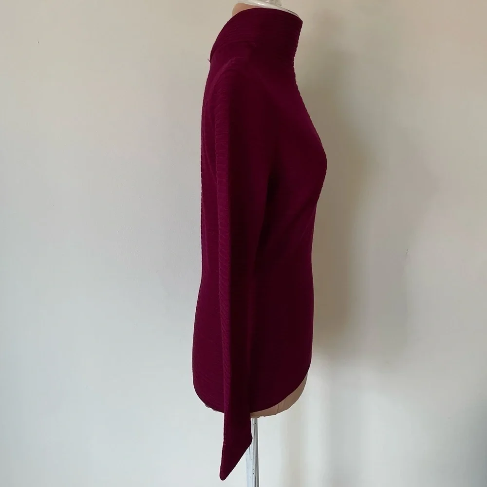 Donna Karan Burgundy Turtleneck Sweater - Picture 4 of 7